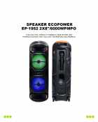 CAIXA DE SOM ECOPOWER EP-1952 BT/USB/SD/MIC PRETO