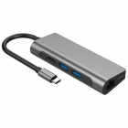 HUB USB-C KOLKE KCH-431 6EN1 USB 3.0 CINZA