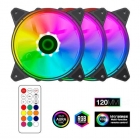 COOLER FAN GAMEGAX RQ-300 RGB 3IN1 BLACK 120MM