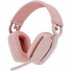 Headset Logitech Zone Vibe 100, Sem Fio, Drivers 40mm, USB e Bluetooth, 981-001223, Rosa