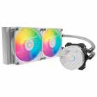 Cooler CPU Water Cooler Master Masterliquid ML240 Core MLW-D24M-A18PZ-RW, ARGB, Branco, 240MM, con controle, Intel 115X/1200/1700/1851, AMD AM2/AM3+/AM4/AM5/FM2+/FM1