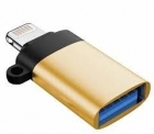 ADAPTADOR OTG LUO-200 LIGHTNING P/ USB 3.0 GOLD