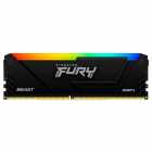 Memria Kingston Fury Beast, RGB, 16GB, 3200MHz, DDR4, Intel XMP, c/Dissipador, Black, KF432C16BB2A-16