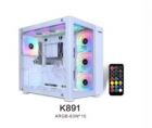 GABINETE SATE K891 GAMER 10FAN ARGB C/CON.EATX WHT