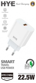 CARREGADOR HYE HYEC165U USB 22.5W WHITE 3.0