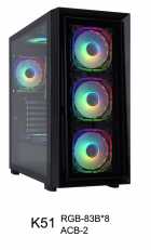 GABINETE SATE K51 8 FAN E-ATX PRETO