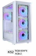 GABINETE SATE K52 8 FAN E-ATX BRANCO