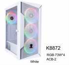 GABINETE SATE K8872 4 FAN BRANCO