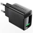 CARREGADOR ACEFAST A90 USB-A + USB-C 18W 1.2M BLK C/CABO