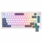 Teclado Mecnico Royal Kludge RKH81, 75%, RGB, Click Wireless, s/Fio, Switch Blue, RKH81-WHIT-Q, Branco Noite