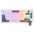 Teclado Mecnico Royal Kludge RKH81, 75%, RGB, Click Wireless, s/Fio, Switch Brown, RKH81-WHIT-C, Branco Noite