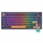 Teclado Mecnico Royal Kludge RKH81, 75%, RGB, Linear Wireless, s/Fio, Switch Sky Cyan, RKH81-SN-QC, Noite Estrelada