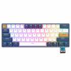 Teclado Mecnico Royal Kludge Mini RK61 Plus, 60%, RGB, Wireless, s/Fio, Switch Blue, RK61PLUS-WHIT-Q, Klein Azul