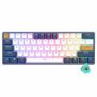 Teclado Mecnico Royal Kludge Mini RK61 Plus, 60%, RGB, Wireless, s/Fio, Switch Sky Cyan, RK61PLUS-WHIT-Q, Klein Azul