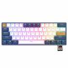 Teclado Mecnico Royal Kludge Mini RK61 Plus, 60%, RGB, Wireless, s/Fio, Switch Brown, RK61PLUS-WHIT-C, Klein Azul