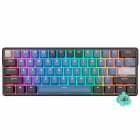 Teclado Mecnico Royal Kludge RK61 Plus, 60%, RGB, Linear Wireless, s/Fio, Switch Sky Cyan, RK61PLUS-BLAC-Q, Indigo