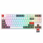 Teclado Mecnico Royal Kludge RKR87, 75%, RGB, Linear Wireless, s/Fio, Switch Red, RKR87-WHIT-H, Branco