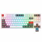 Teclado Mecnico Royal Kludge RKR87, 75%, RGB, Click Wireless, s/Fio, Switch Blue, RKR87-WHIT-Q, Branco