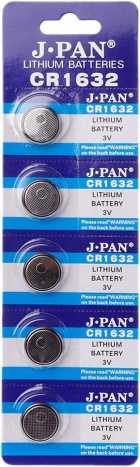 PILHA CR1632 J-PAN 3V LITHIUM - PACK-5