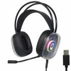 FONE USB SATE GH-553 RGB 7.1 PRETO/TRANSPARENTE