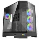 GABINETE AIGO DARKFLASH DQX90 RGB MID TOWER 4FANS PRETO