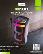 CAIXA DE SOM ECOPOWER EP-S112 BT RGB 1MIC USB/FM