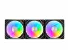 Cooler Fan de Gabinete Kit com 3, Aigo Darkflash Gauss G24 ARGB, Magnetic 7-pinos/ARGB 3-pinos/PWM 4-pinos, 120mm, Preto