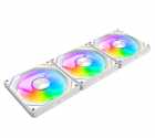 Cooler Fan de Gabinete Kit com 3, Aigo Darkflash Gauss G24 ARGB, Magnetic 7-pinos/ARGB 3-pinos/PWM 4-pinos, 120mm, Branco