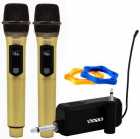 MICROFONE SATE A-MK1202 WIRELESS KIT 2 MIC GOLD