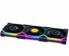 Cooler Fan de Gabinete Kit com 3 Lian Li Uni Fan Wireless 120 LCD 12SLLCD1W3B, PWM 4-pinos, 120mm, com L-WIRELESS CONTROLLER, Preto
