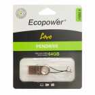PEN DRIVE 64GB ECOPOWER LOVE METAL SILVER