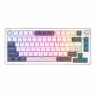 TECLADO ROYAL MECANICO RK-H81 RGB S/F WHITE NIGHT SWITCH SKY CYAN RKH81-WHIT-QC