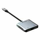 ADAPTADOR USB-C FTX 4EN1 8K 30HZ CT-CM2H8K-AG GRAY 2HDMI+USB+USB-C