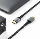 Cabo HDMI macho para HDMI macho 2.1, 3M FTX FTX-HD8K-AG3, 4K/8K, 60Hz/120Hz, 48Gbps, Preto, Carcaa de aluminio, Nylon tranad