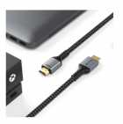 Cabo HDMI macho para HDMI macho 2.1, 1M FTX CT-HD8K-AG1, 4K/8K, 60Hz/120Hz, 48Gbps, Preto, Carcaa de aluminio, Nylon tranado