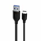 Cabo USB-A Macho 3.0 para USB-C Macho, 2M FTX CT-C160-U33-CMAMN-B2, 5V, 5A, 5Gbps, Preto