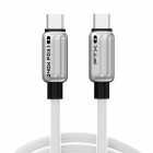 Cabo USB-C Macho para USB-C Macho 3.1, 1M FTX CT-CM240-ZSW1, 480Mbps, 240W, 48V, 5A, Branco, Carcaa de liga de zinco, para Iphone