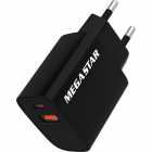 CARREGADOR MEGA STAR CH500N ADAP + CABO USB-C BLK USB-A + USB-C