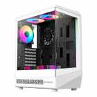 Gabinete Gamer, Aquario, Gamemax Vista Coc, Mid Tower, ARGB, ATX, Frontal e Lateral Vidro Temperado, 5x Fans, Branco 120mm ARGB