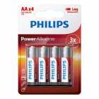 PILHA AA PHILIPS ALKALINE LR6P4B/97 POWERLIFE 4UND